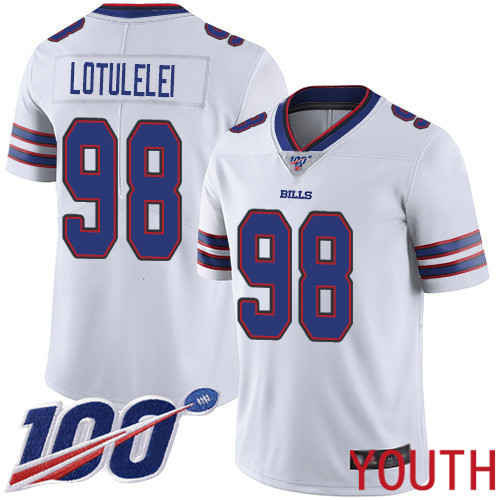 Youth Buffalo Bills 98 Star Lotulelei White Vapor Untouchable Limited Player 100th Season NFL Jersey